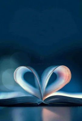 翻开的书本爱心形知识阅读教师节摄影图