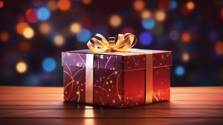 礼物惊喜新年圣诞节日礼物摄影图 