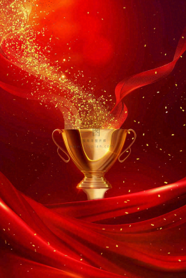 销量冠军销售红色大气奖杯背景