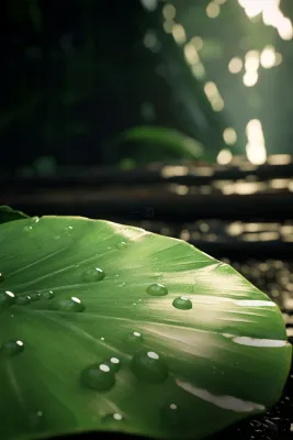 树叶水滴地面简约意境节气海报背景 树叶水滴地面简约意境节气海报背景