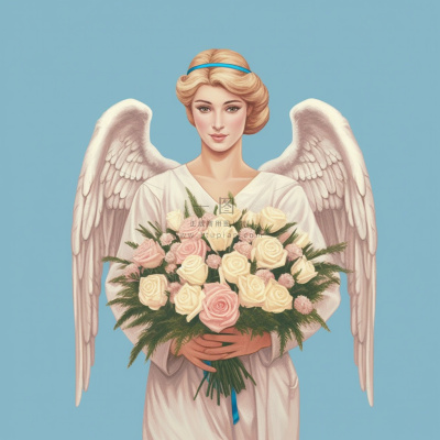 医生护士天使人物插画花海报素材背景