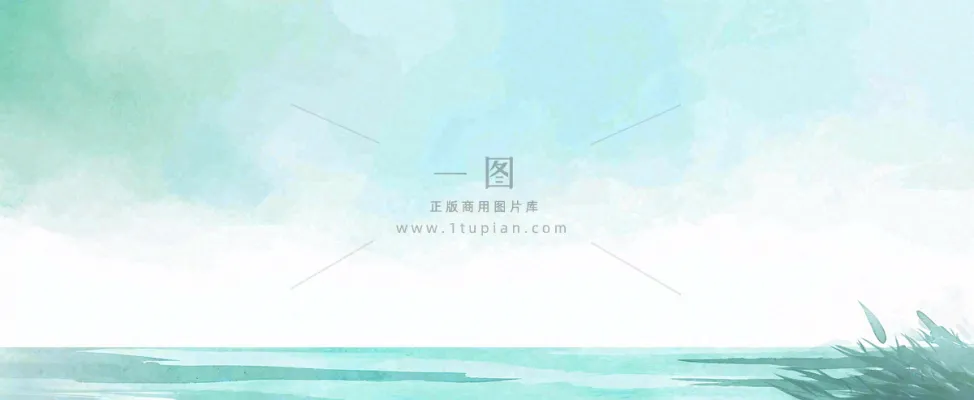 夏天海面清新绿植简约插画,夏至春分谷雨 夏天海面清新绿植简约插画,夏至春分谷雨