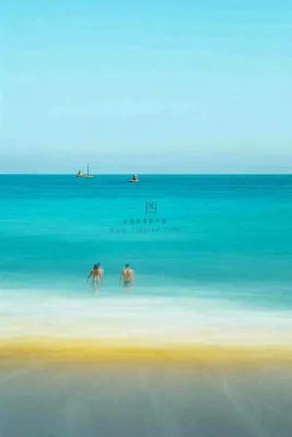 夏日海边海景蓝色清新海水游玩度假,大暑小暑 夏日海边海景蓝色清新海水游玩度假,大暑小暑