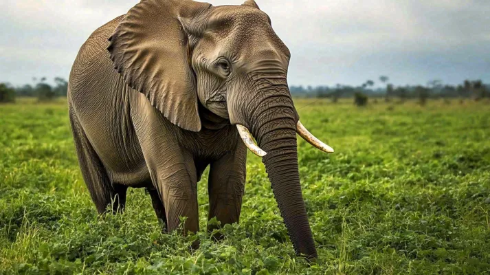 非洲大草原大象象群野生动物保护动物摄影图