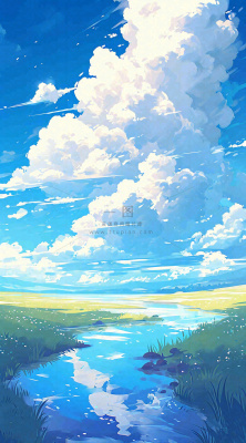 春天河边青草池塘蓝天白云,立春 春天河边青草池塘蓝天白云,立春