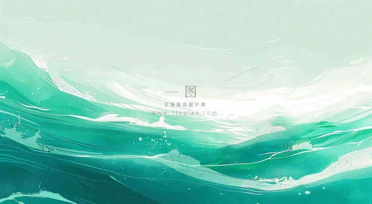 端午节水浪花绿色创意插画背景 端午节水浪花绿色创意插画背景