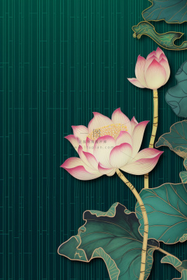绿色简约清新莲花节气背景 绿色简约清新莲花节气背景