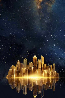 地产楼盘城市剪影背景