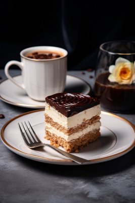 可可巧克力蛋糕水果蛋糕下午茶美食甜点摄影图 可可巧克力蛋糕水果蛋糕下午茶美食甜点摄影图