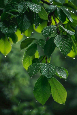 清晨植物绿叶上的露珠水滴雨水谷雨寒露摄影图 清晨植物绿叶上的露珠水滴雨水谷雨寒露摄影图