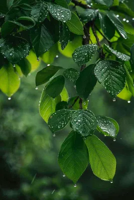 清晨植物绿叶上的露珠水滴雨水谷雨寒露摄影图 清晨植物绿叶上的露珠水滴雨水谷雨寒露摄影图