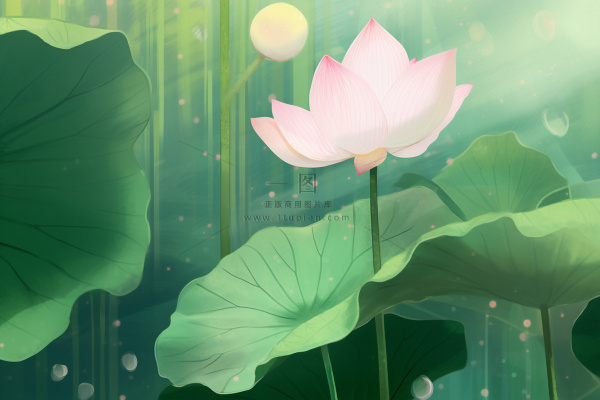 意境荷花荷叶夏日背景图 意境荷花荷叶夏日背景图