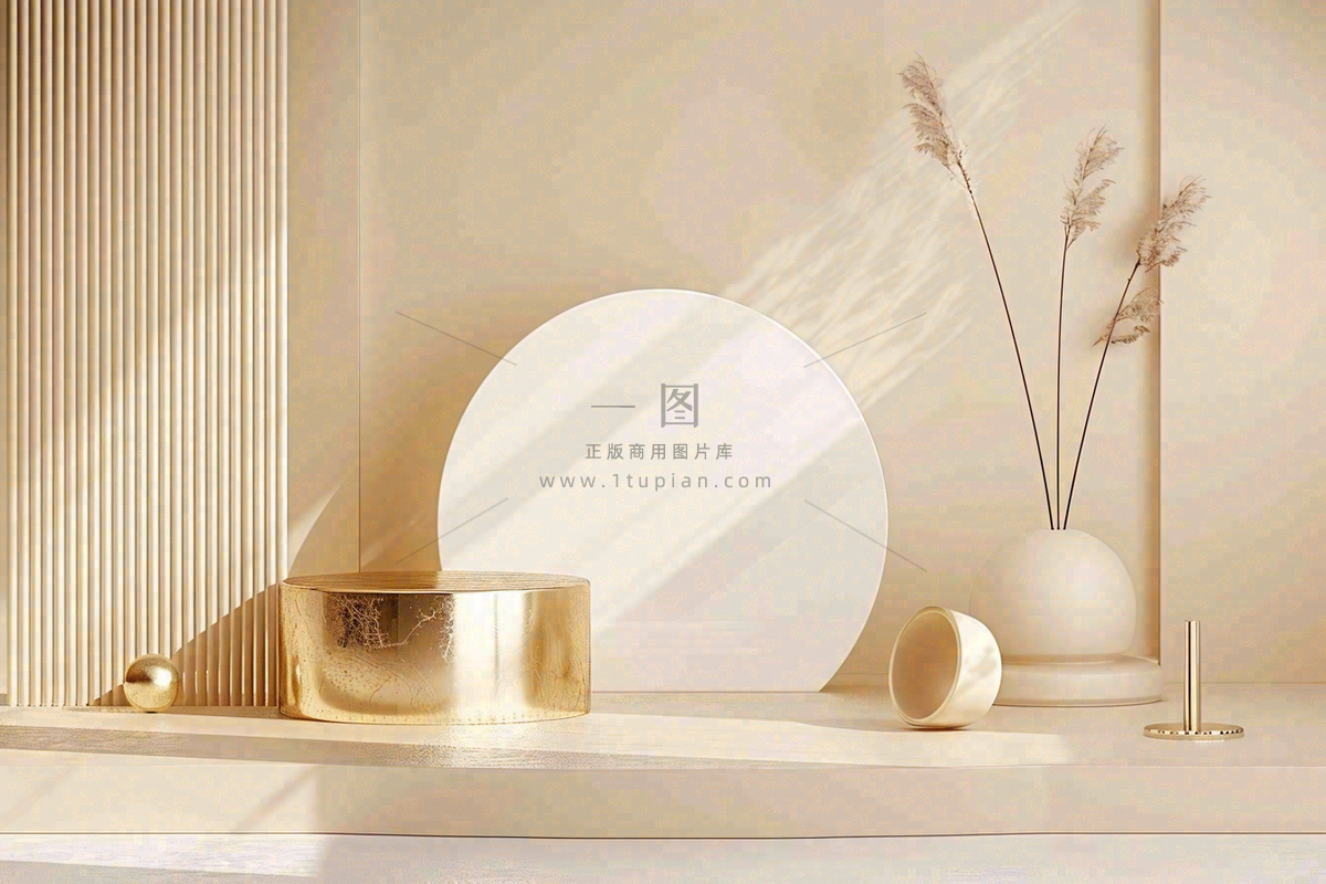 美妆护肤3d展台清新背景