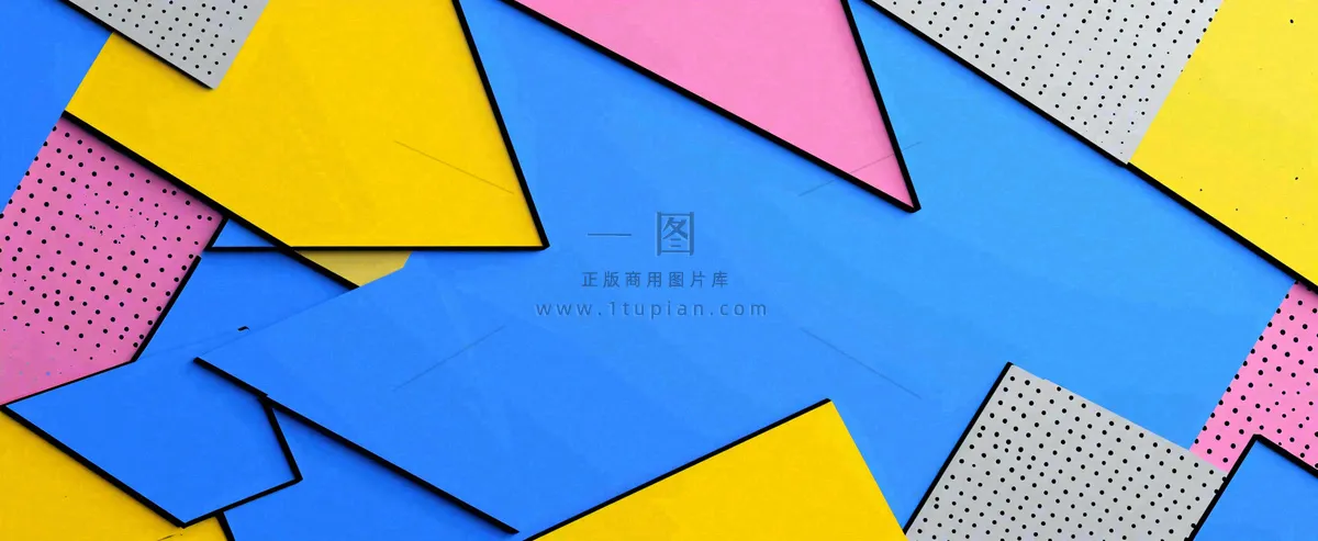彩色涂鸦墙矩形形状点线面，高饱和色彩青春