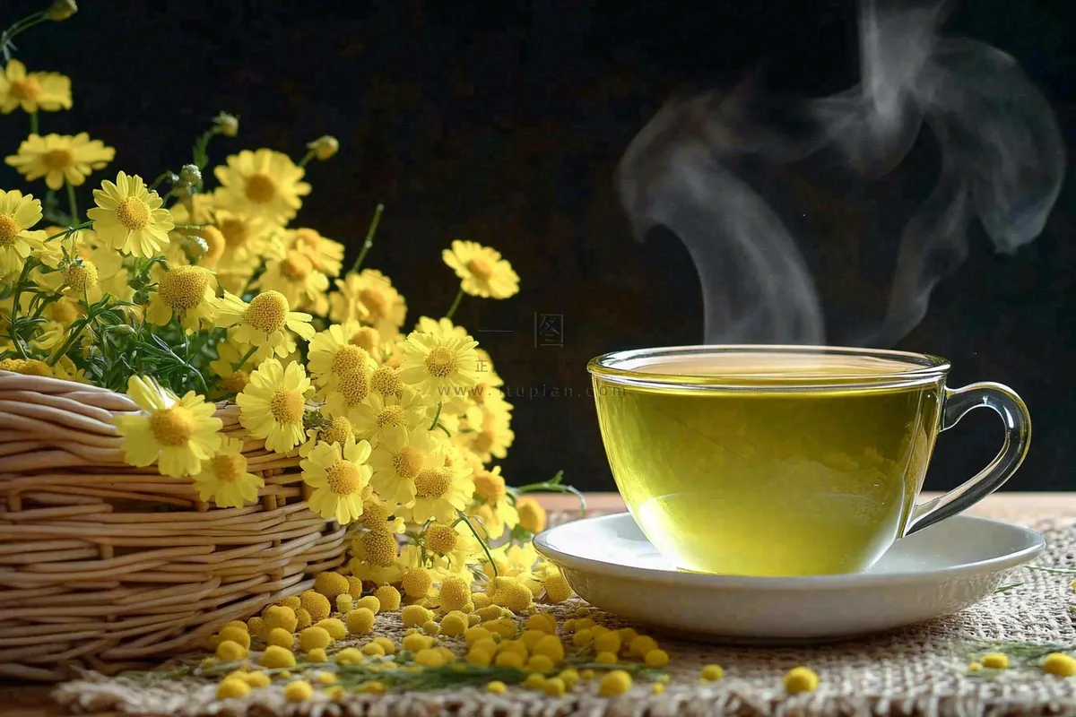 菊花茶茶道文化养生摄影图