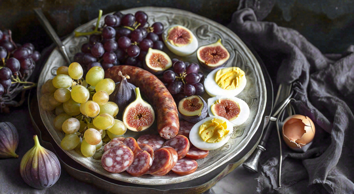 沙拉西餐美食水果鸡蛋牛肉餐具摄影