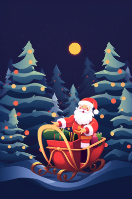 简约圣诞老人可爱背景 简约圣诞老人可爱背景