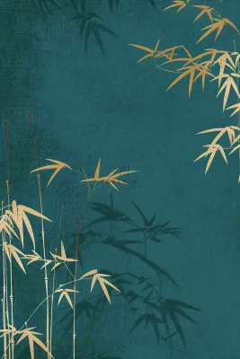 端午佳节竹子插画中国风绿色清雅静背景 端午佳节竹子插画中国风绿色清雅静背景