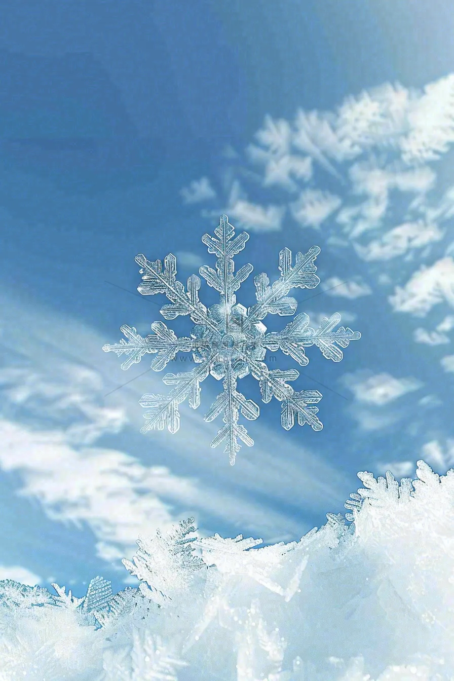 冬天寒冷白雪结冰小寒摄影图