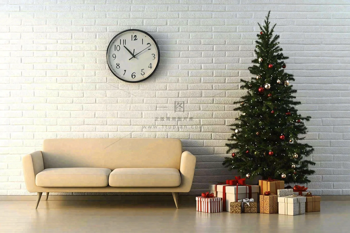 圣诞节室内装饰节日氛围摄影图