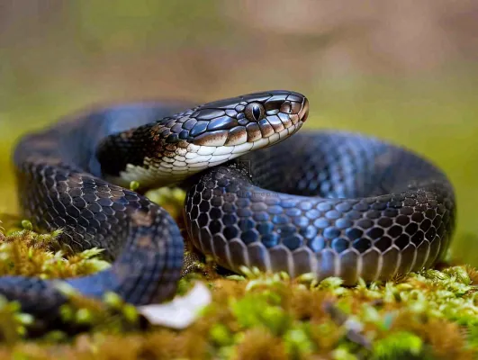 蛇爬行动物毒蛇摄影图