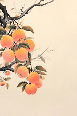 国风橘子水墨简约大气节气海报背景 国风橘子水墨简约大气节气海报背景