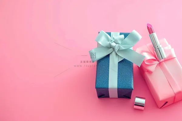 口红礼物妇女节女神节粉色礼物摄影图
