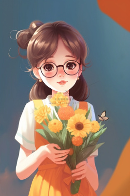 教师花束线条绘画背景 教师花束线条绘画背景