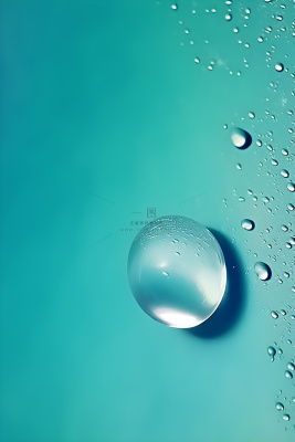 青色大气水滴露珠背景 青色大气水滴露珠背景