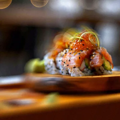 美食寿司水果烤肉拼盘蔬菜,朦胧摄影质感摄影图 美食寿司水果烤肉拼盘蔬菜,朦胧摄影质感摄影图