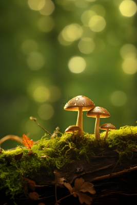 蘑菇树林简约背景 蘑菇树林简约背景