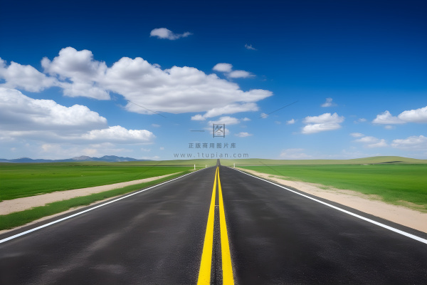 一条通向远方的空旷道路摄影图壁纸