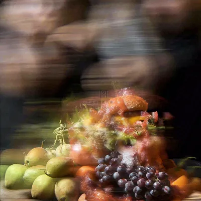 美食寿司水果烤肉拼盘蔬菜,朦胧摄影质感摄影图 美食寿司水果烤肉拼盘蔬菜,朦胧摄影质感摄影图