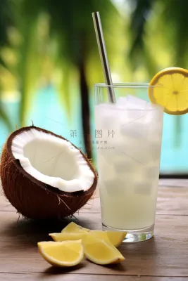 夏日椰汁椰子果汁摄影图