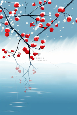 简约山水冬天冰冷背景 简约山水冬天冰冷背景