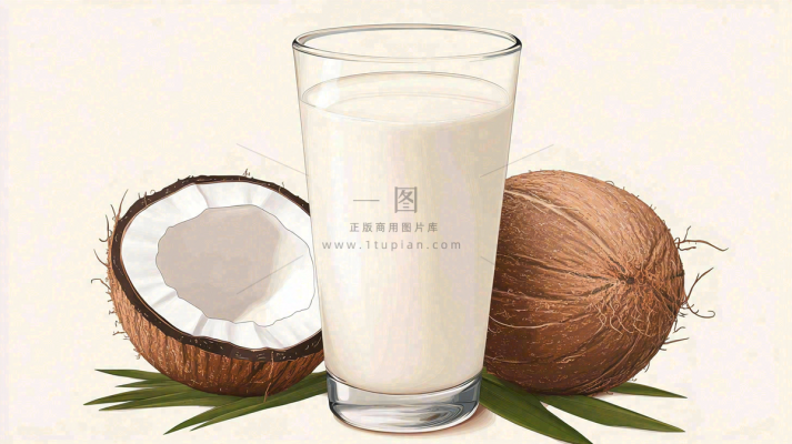 新鲜椰子汁椰奶背景图
