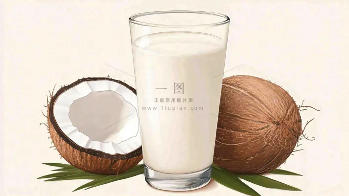 新鲜椰子汁椰奶背景图