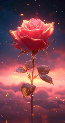 海平面上渐变落日前的一支粉色玫瑰花鲜花花朵,鲜艳爱情 海平面上渐变落日前的一支粉色玫瑰花鲜花花朵,鲜艳爱情