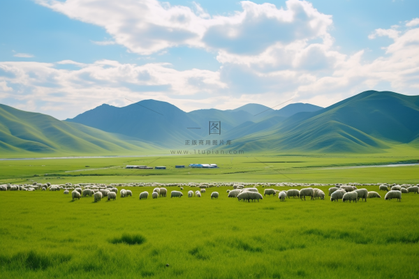 新疆春天草原风光大自然风景摄影图