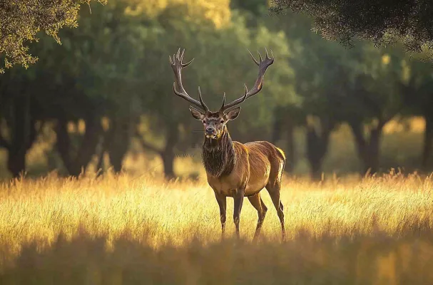 鹿动物山间草原的鹿摄影图 鹿动物山间草原的鹿摄影图