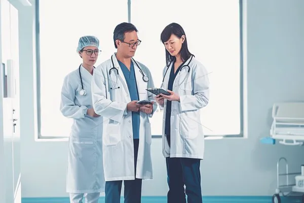 医务人员工作学术研究摄影图