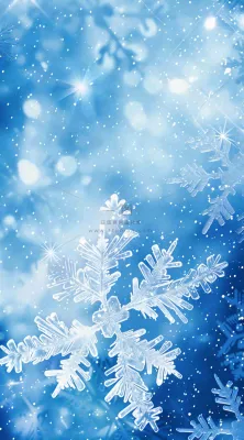 冬天白雪覆盖寒冷唯美雪景小寒插画背景