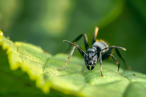 蚂蚁黑蚂蚁植物春天昆虫摄影图
