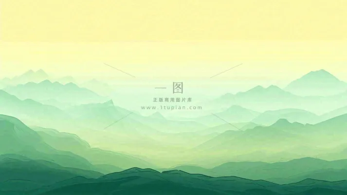 绿色延绵山脉意境国风 绿色延绵山脉意境国风