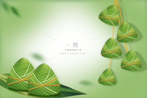 端午节粽子清新绿色背景