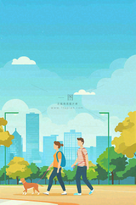 文明养狗宠物遛狗小区物业背景