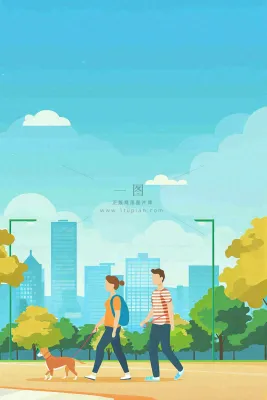 文明养狗宠物遛狗小区物业背景