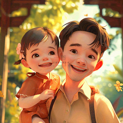 父亲节父爱陪伴子女,阳光温馨父爱 父亲节父爱陪伴子女,阳光温馨父爱