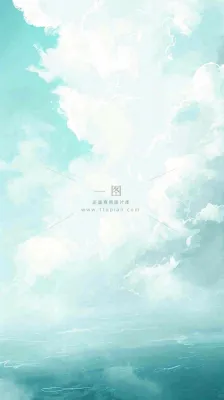 海洋海面蓝天云层白云清新春天夏天阳光，立夏夏至大暑小暑