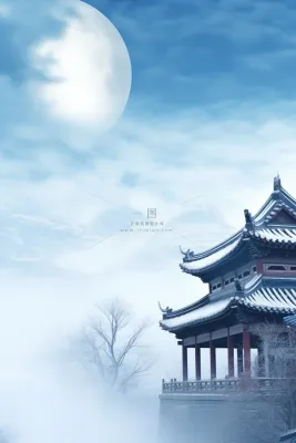 小雪冬季国风冰冷淡雅节气海报背景 小雪冬季国风冰冷淡雅节气海报背景